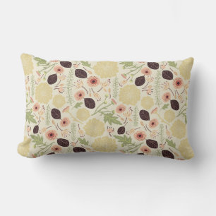 Coussin Rectangle Floral Jouer Pêche Jouée Motif de fleurs vertes