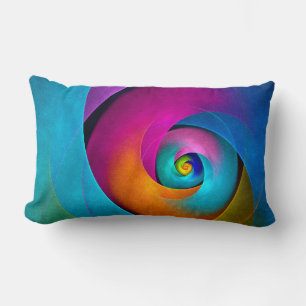 Coussin Rectangle Floral moderne Art Abstrait rose Bleu Motif #17