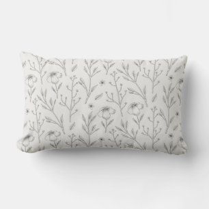 Coussin Rectangle Floral Pattern Fleur Bloom 13" x 21"