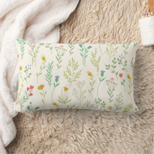 Coussin Rectangle Floral Pattern Fleur Bloom 13" x 21"