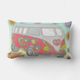 Coussin Rectangle Flore super Puissance 60s Hippy Van Throw Pillow