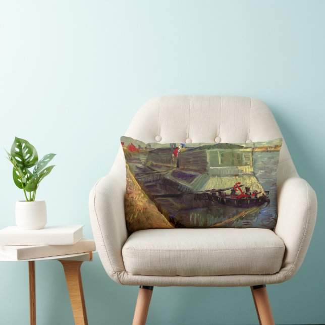 Coussin Rectangle Flotte de bain sur Seine Asniere par Vincent van G (Chaise)