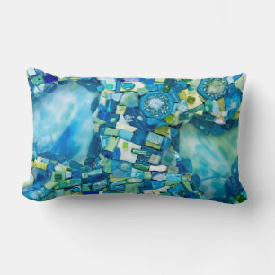 Coussin Rectangle Flux de vie Mosaïque de médias mixtes