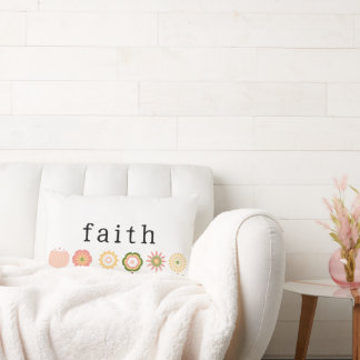 Coussin Rectangle Foi et espoir Fleurs roses Moderne Inspirationnel