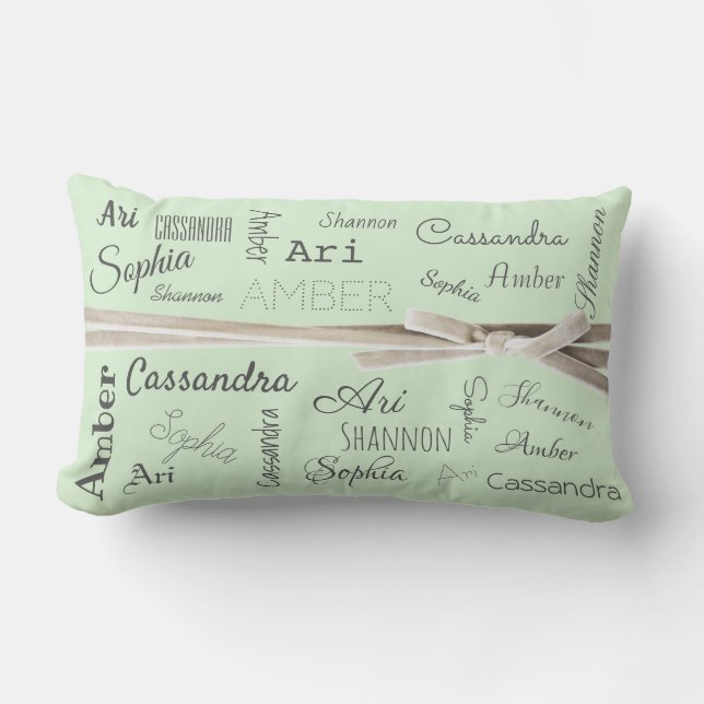 Coussin Rectangle For Grandmother | Grandchildren Names Collage (5) (Recto)