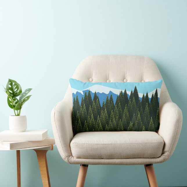 Coussin Rectangle Forêt fractale (Chaise)