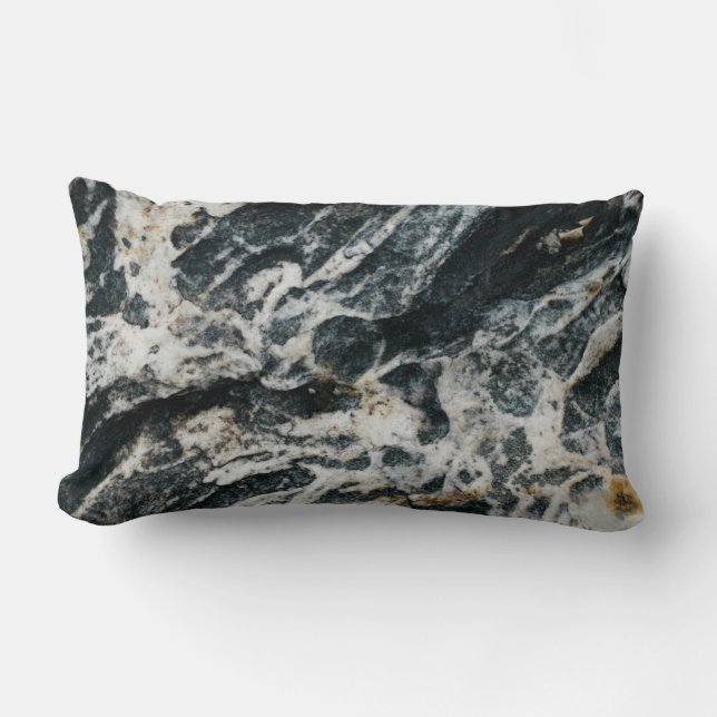 Coussin Rectangle Formation de roches blanches et noires (Recto)