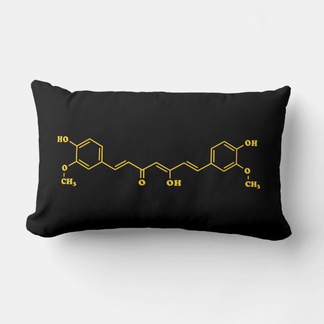 Coussin Rectangle Formule chimique moléculaire de curcumin curcumin  (Recto)