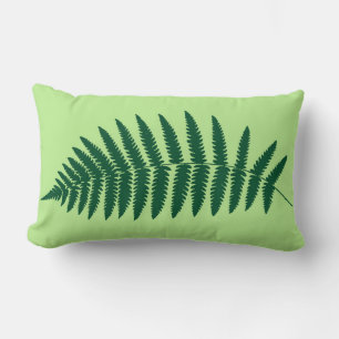 Coussin Rectangle Fougère de bois 2, Émeraude et Vert Clair