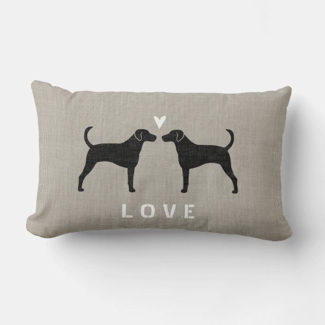 Coussin Rectangle Foxhound Silhouettes Love (Recto)