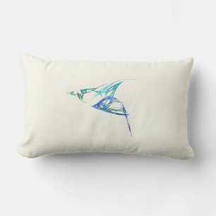 Coussin Rectangle Fractal - Bluebird en vol