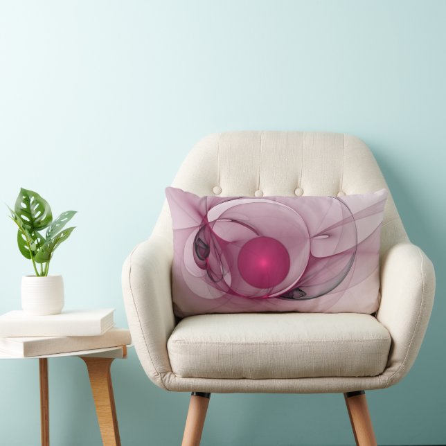 Coussin Rectangle Fractale Balançante, Art Abstrait Moderne Rose de  (Chaise)