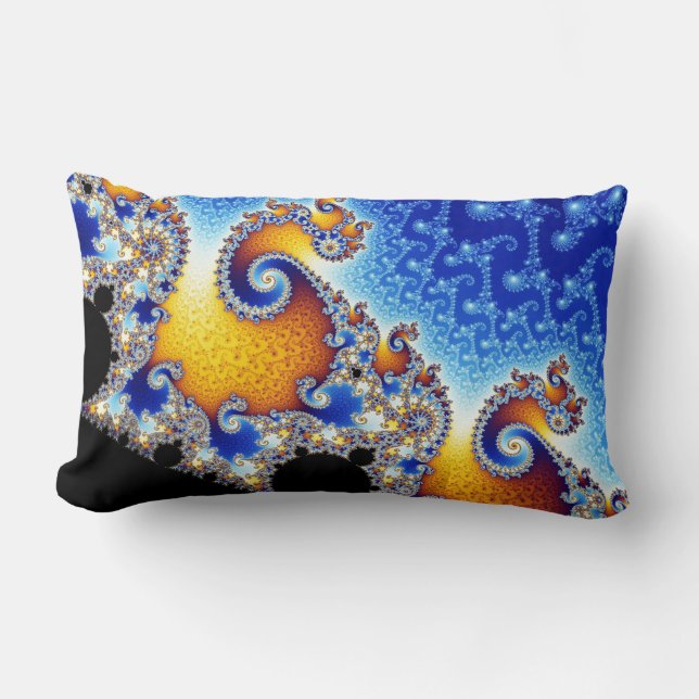 Coussin Rectangle Fractale en spirale satellite réglée de Mandelbrot (Recto)