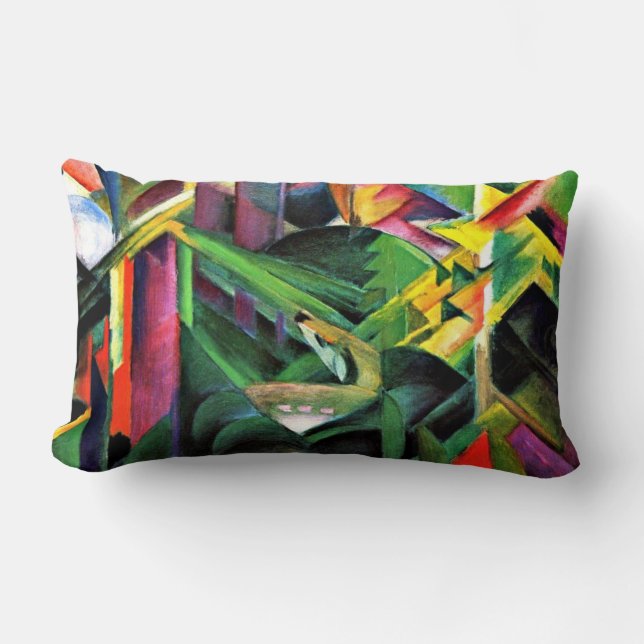 Coussin Rectangle Franz Marc : Le cerf dans un jardin de monastères (Recto)