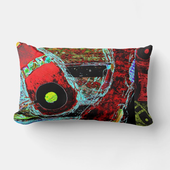 Coussin Rectangle Frequency Serpent –  Abstract Energy Throw Pillow (Recto)