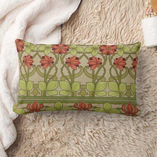 Coussin Rectangle Frieze Bordure Art Nouveau Floral (Couverture)