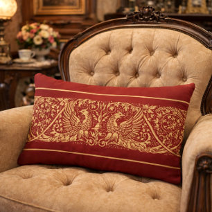 Coussin Rectangle Frise de feuillage d'aigles de l'ère victorienne