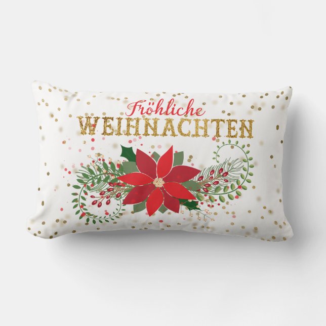 Coussin Rectangle Frohliche Weihnachten Gold Parties scintillant Poi (Recto)