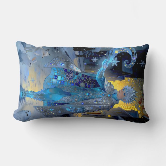 Coussin Rectangle Frostmaker of a Moonlit Street – A Winter Portrait (Recto)