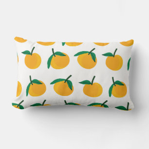 Coussin Rectangle fruit orange avec patte blanche arrière - plan san