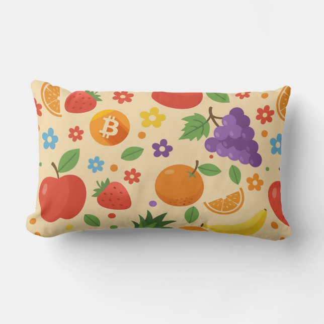 Coussin Rectangle Fruits Bitcoin (Recto)