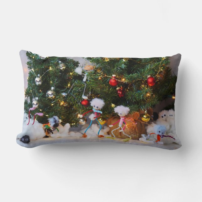 Coussin Rectangle Fubby en hiver. (Recto)