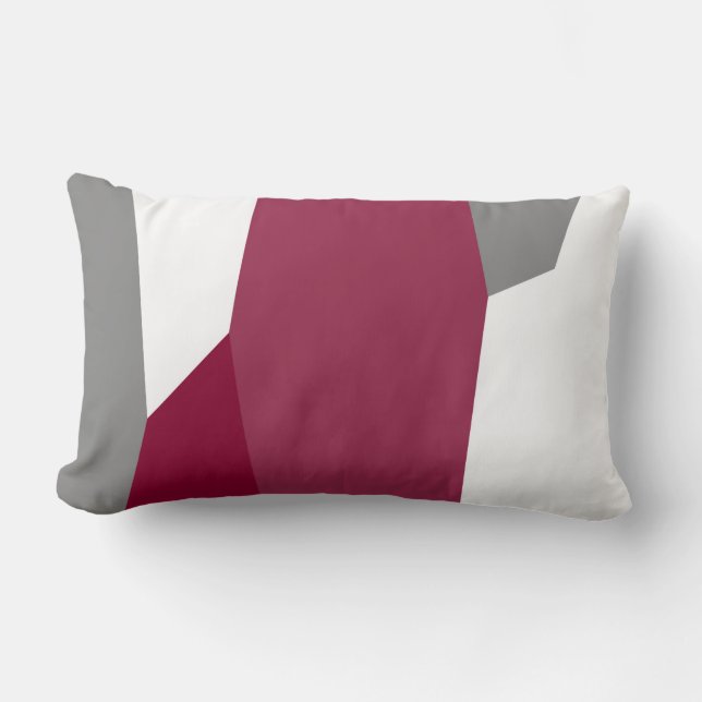 Coussin Rectangle Fuchsia gris rose et blanc (Recto)