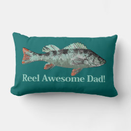 Coussin Rectangle Fun Reel Awesome Papa Citation & Poisson