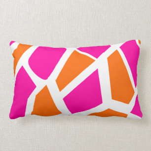Coussin Rectangle Funky Hot rose Orange Giraffe Imprimer Motif fille