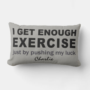 Coussin Rectangle Funny Exercice personnalisé nom et couleur lancer