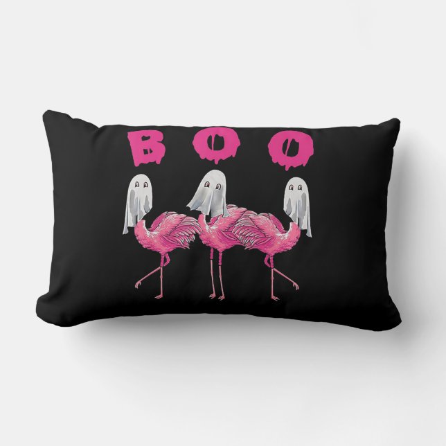 Coussin Rectangle Funny Ghost Flamingo Boo Halloween Costume Toxits (Recto)