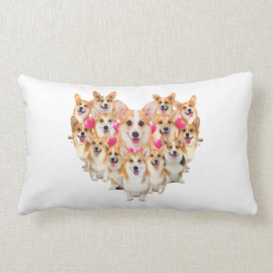 Coussin Rectangle Funny Valentines Day Corgi Amoureux des chiens cad