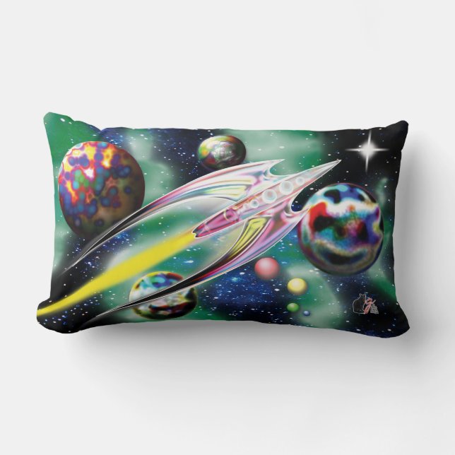 Coussin Rectangle Fusée de verre (Recto)