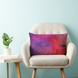 Coussin Rectangle Galaxy Paint Splatt effet rose orange