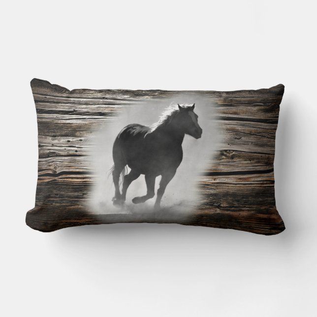 Coussin Rectangle Galloping de Wild Horse (Recto)