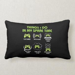 Coussin Rectangle Gamer Gift   Les Choses Que Le Joueur Fait Dans Mo
