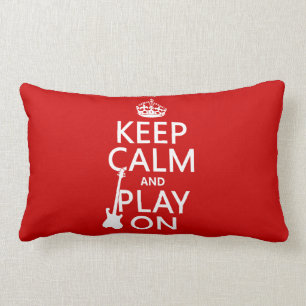Coussin Rectangle Gardez le calme et le jeu sur (guitare) (toute