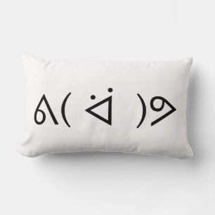 Coussin Rectangle Gary heureux ᕕ( ᐛ )ᕗ Émoticon Émoji Art textuel