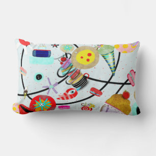 Coussin Rectangle Gâteau de glace sucré aux pois de oiseau