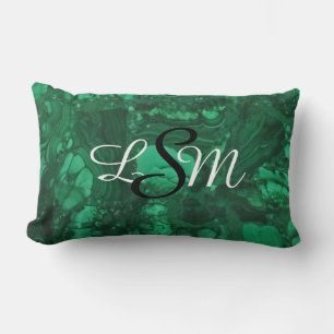 Coussin Rectangle Gemstone Photo Bright Green Swils Monogramme
