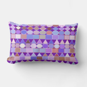 Coussin Rectangle Géométrie Tribale moderne, Améthyste pourpre et ta