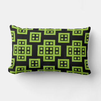 Coussin Rectangle Géométrique 030614 - Martian Green sur Noir
