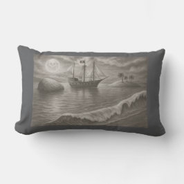 Coussin Rectangle Ghost Ship Pirate – Nautical Moonlit Ocean