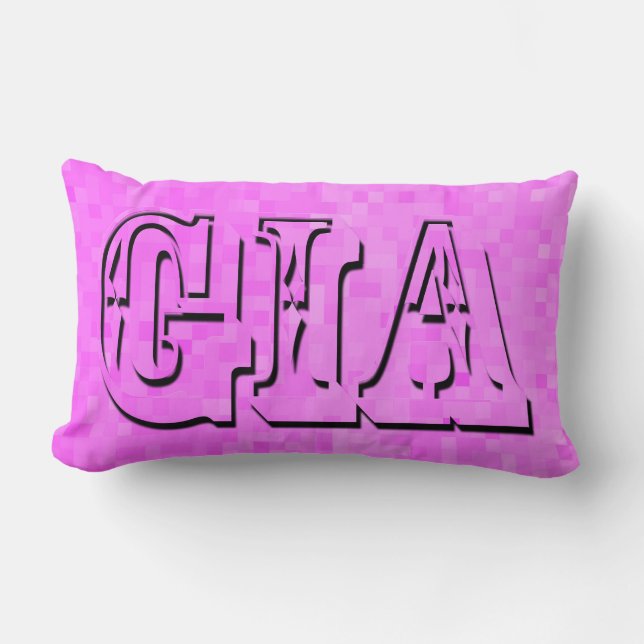 Coussin Rectangle Gia, Pink Girls Name Logo, (Recto)