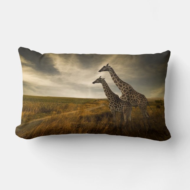Coussin Rectangle Girafes et le paysage (Recto)