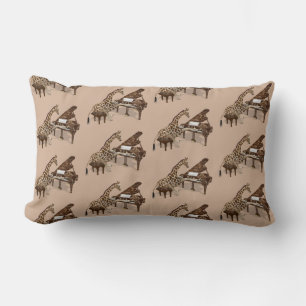 Coussin Rectangle Giraffe de musique jouer Piano