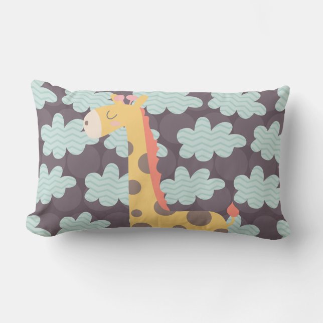 Coussin Rectangle Giraffe et nuages (Recto)