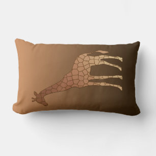 Coussin Rectangle Giraffe géométrique moderne, cuivre et Brown
