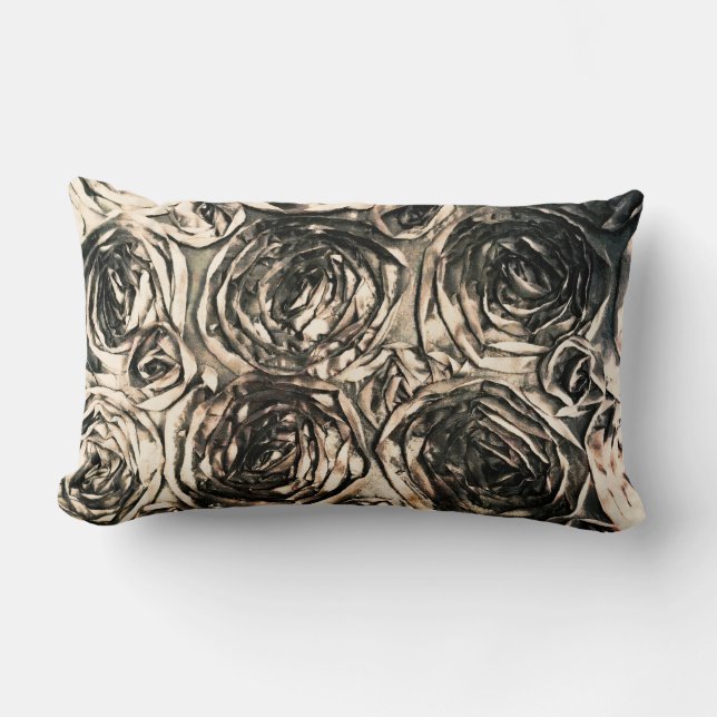 Coussin Rectangle Glamor Rose Bronze Or Rustique Floral Glam (Recto)