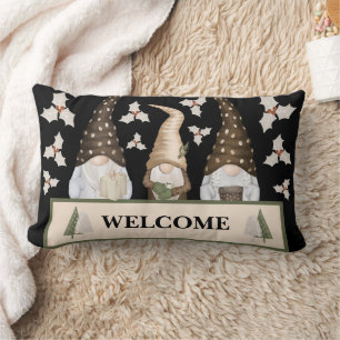 Coussin Rectangle Gnomes d'hiver de Noël